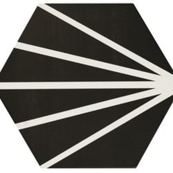 Tomette noir motif dandelion MERAKI NEGRO 19.8x22.8 cm - 0.84m² 