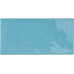 Faience effet zellige bleu azur 6.5x13.2 VILLAGE AZURE BLUE 25629 - 0.5 m² 