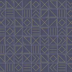 Faïence géométrique bleu marine/doré 23x33.5 cm NAGANO INDIGO- 1m² 