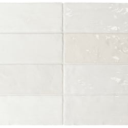 Faience nuancée effet zellige RIVIERA WHITE 6.5x20 cm - 25837 Equipe