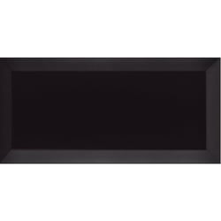 Lot de 6 m² - Carrelage Métro biseauté Negro noir brillant 10x20 cm - 6 m² 