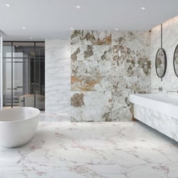 Faïence très grand format aspect marbre BURGOS WHITE GLOSSY 45x120- 2,13 m² 
