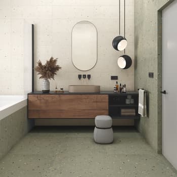 Faience grand format rectifiée style terrazzo TIMOR MENTA - 32X99 - 1,27 m² 