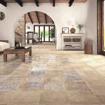 Carrelage vieilli APOLINIA DECO BEIGE - 33x33 - 1 m² 