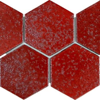 TCRO02 - TERRE CUITE EMAILLEE HEXAGONE ROUGE 11X12,5 CM  - 0,32 m² 