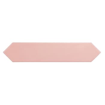 Lot de 3.50 m² - Faïence navette crayon rose brillant 5x25 cm ARROW BLUSH PINK 25823 