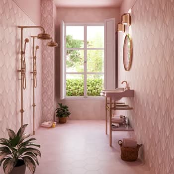 Lot de 3.36 m² - Tomette unie rose série dandelion MERAKI ROSA BASE 19.8x22.8 cm - 3.36 m² 