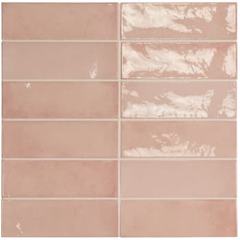 Faience effet zellige rose 6.5x20 VILLAGE ROSE GOLD 25635 - 0.5m² 