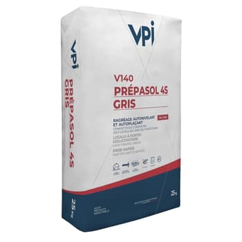 Enduit de lissage et de ragréage autolissant PREPASOL 4S Gris V140 25kg VPI 