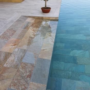 Carrelage piscine effet pierre naturelle SAHARA MIX 30x60 cm R9 - 1.44 m² 