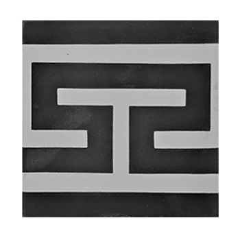 Carreau de ciment frise noir gris blanc 20x20 cm ref4670-1 - Unité 