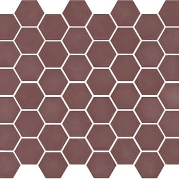 Mosaïque mini tomette hexagonale 30x30 cm SIXTIES BURGUNDY mate - 1m² 