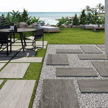 Carrelage grès cérame effet pierre DALLON DARK GREY ANTISLIP 60X120 - 1,44m² 