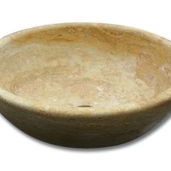 Vasque pierre Bol Travertin Jaune 42x15 cm 