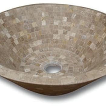 Vasque pierre Conique Mosaïque Travertin Noce 42x15 cm 