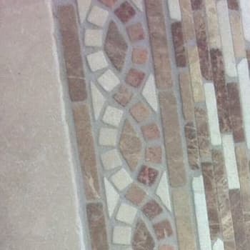 Frise pierre BSR Travertin Arizona / Marbre Beige BB / Marbre Beige Imperator 33x9 cm 
