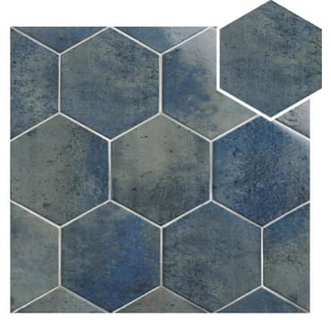 Carrelage hexagonal effet pierre CIERI INDIGO 18x20,5 - 1 m²