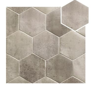 Carrelage hexagonal effet pierre CIERI FUMO 18x20,5 - 1 m²