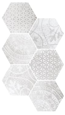 Carrelage hexagonal ANNANIN BIANCO-GRIGIO ARS MIX-1 26,6x23- 0,50 m²