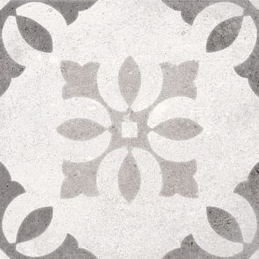 Carreau de ciment gris motif floral ton sur ton 20x20 cm