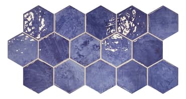 Lot de 11.40 m² - Carrelage tomette bleue brillant 26.5x51 cm HEX ZELLIGE AZZURE