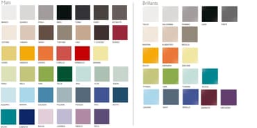 Carrelage uni multicouleur échantillons mats et brillants 20x20 cm palette de couleurs variées