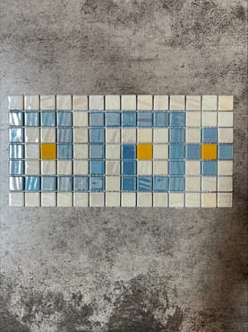 Lot de 3 colis de 30 frises - Mosaique décorée CEN 20 AZUL MALLA 2,5x2,5