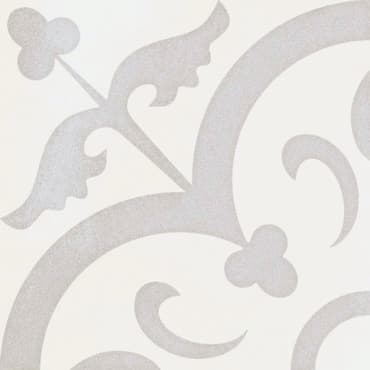 Carreau de ciment beige avec motifs floraux et arabesques élégants 20x20 cm