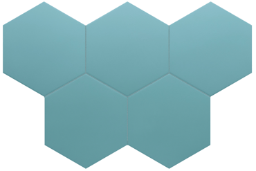Carrelage hexagonal nuancé CHARLEY AZURE UNI 17,5X20 - 0.71 m²