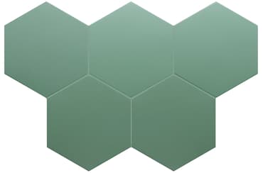 Carrelage hexagonal nuancé CHARLEY PICKLE GREEN UNI 17,5X20 - 0.71 m²