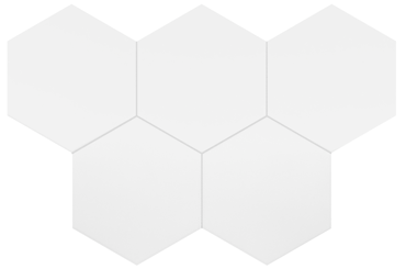 Carrelage hexagonal nuancé CHARLEY WHITE UNI 17,5X20 - 0.71 m²