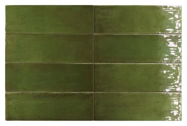 Carrelage terre cuite zellige FRESCO GREEN GLOSS 5X15 - 0.495 m²