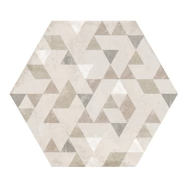 ECHANTILLON (taille variable) de Carrelage hexagonal décor beige 29.2x25.4cm URBAN FOREST NATURAL 23618