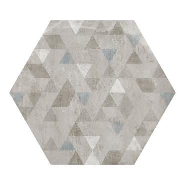 ECHANTILLON (taille variable) de Carrelage hexagonal décor gris 29.2x25.4cm URBAN FOREST SILVER 23615