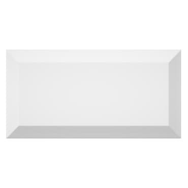 ECHANTILLON (taille variable) de Carrelage métro biseauté brillant blanc 10x20cm MUGAT BLANCO