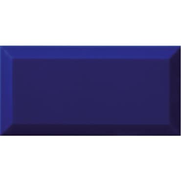 ECHANTILLON (taille variable) de Carrelage Métro biseauté bleu foncé AZUL brillant 10x20 cm