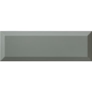 Carrelage métro gris vert cendré biseauté 10x30 cm Sage Brillant -    - Echantillon