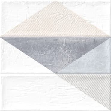 ECHANTILLON (taille variable) de Faience murale triangles BRICK GREIGE 11x33 cm