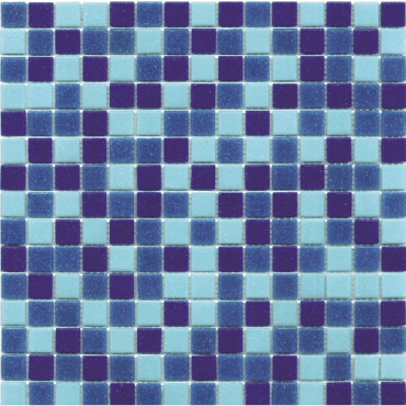 ECHANTILLON (taille variable) de Mosaique piscine Mix de Bleu Deep Swimming 32.7x32.7 cm