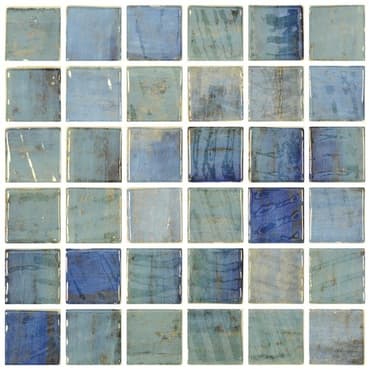 ECHANTILLON (taille variable) de Mosaique piscine penta forest blue 2003568 3 x3  cm