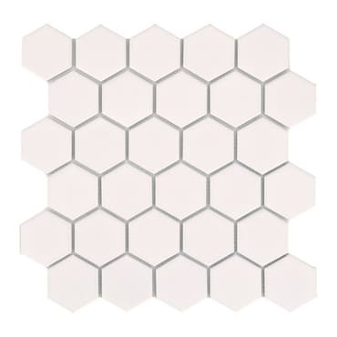 ECHANTILLON (taille variable) de Mini tomette hexagonale blanche mat en grès cérame 27x  cm HEXAGONO BLANCO - unité