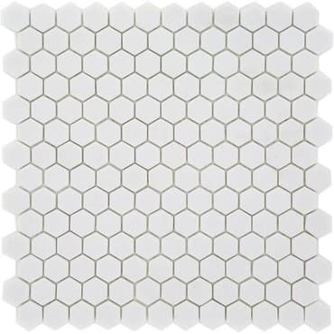 ECHANTILLON (taille variable) de Mosaique Mini tomette hexagonale PURE23 25x13mm blanc mat