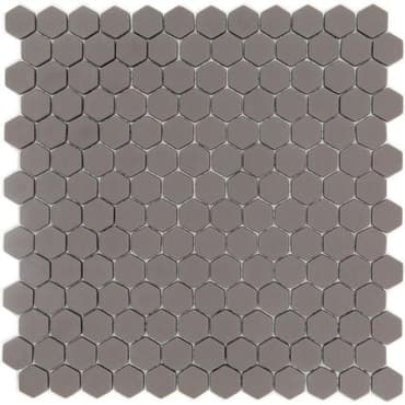 ECHANTILLON (taille variable) de Mosaique Mini tomette hexagonale SADDLE23 25x13mm taupe mat