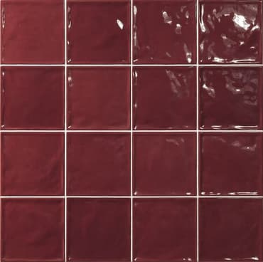 Carrelage effet zellige rouge 15x15 CHIC CARMIN -   - Echantillon