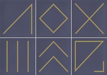 Faïence géométrique bleu marine/doré 23x33.5 cm NAGANO INDIGO-   - Echantillon