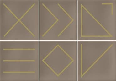 ECHANTILLON (taille variable) de Faïence géométrique beige/doré 23x33.5 NAGANO NUEZ