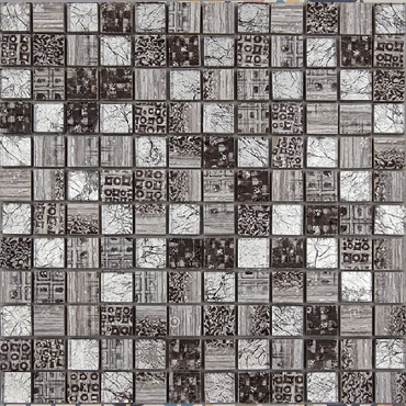 ECHANTILLON (taille variable) de Malla Arte Gris- Mosaique en verre et grès cérame 30x30cm - unite