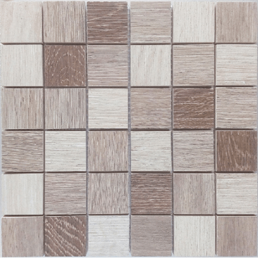ECHANTILLON (taille variable) de Malla Wood mix Beige - Mosaique imitation bois - grès cérame 29x29cm - unité