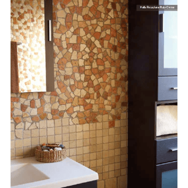 ECHANTILLON (taille variable) de Mosaique Rocaplana - pierre rouge et beige 30x30
