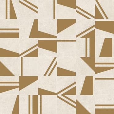 ECHANTILLON (taille variable) de Carrelage motifs géométriques 20x20 cm Kokomo Creme Or